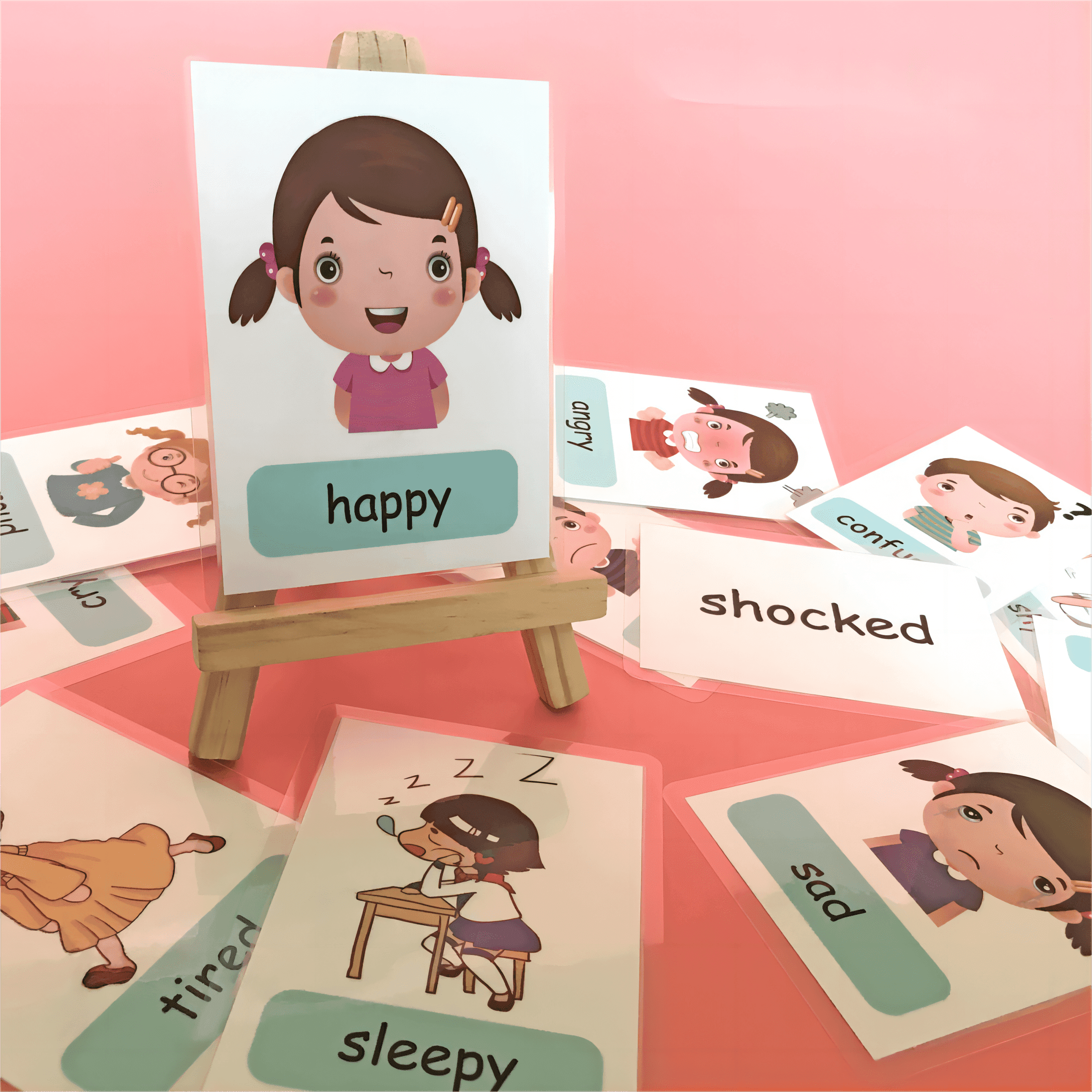 Ensemble de 12 cartes Montessori - Aide les enfants à apprendre à exprimer les changements émotionnels faciaux et à renforcer les compétences